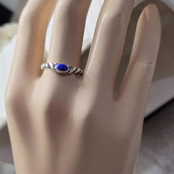 Promise Lapis Lazuli December Birthstone Ring 925 SIZE 6 STERLING - Picture 1 of 8